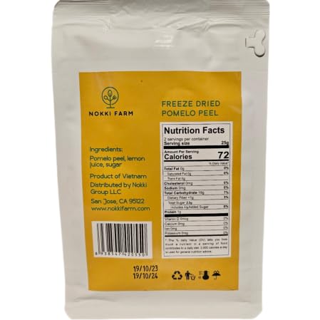(Pack Of 3) Nokki Farm Premium Dried Pomelo Peel | Crunchy | Slightly Sweet And Tangy | 50G