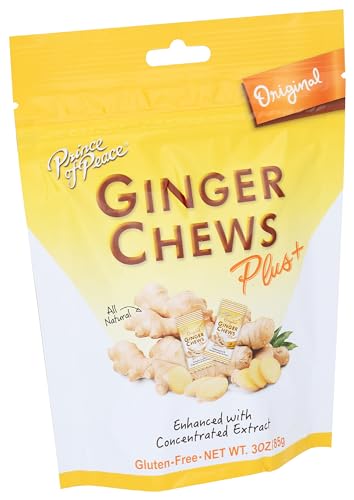 Prince Of Peace Original Flavor Ginger Chew Plus+, Gluten Free, 3 Ounces (Pack of 6)