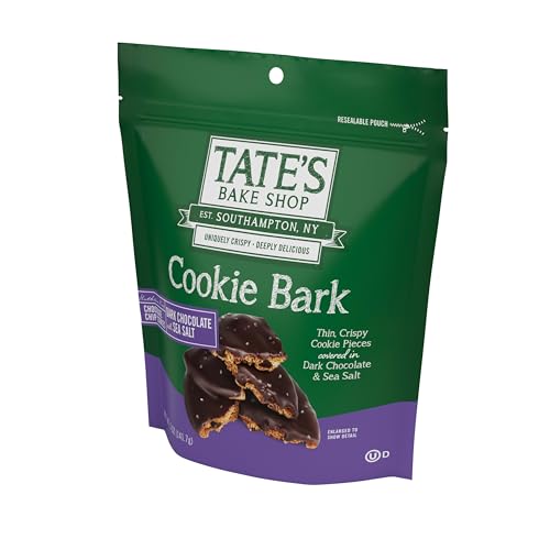 Tates Bake Shop Cookie Bark  Chocolate Chip Cookies with Dark Chocolate and Sea Salt  4-5 oz Bags