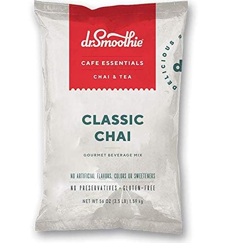 Dr. Smoothie Café Essentials Classic Chai, 62mg Caffeine, 3.5 lb Bag, No Artificial Colors or Flavors