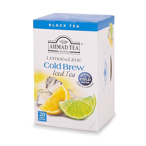 Ahmad Tea Black Tea  Cold Brew Lemon and Lime Teabags  Iced Tea  20 ct (Pack of 6) - Caffeinated and Sugar-Free