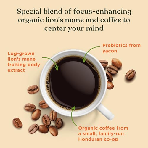 Four Sigmatic Focus Coffee K-Cups - Organic Dark Roast Coffee Pods - 10 Count