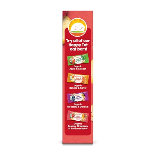 Happytot Organics Super Morning Oat Bars, Bananas, Strawberries & Sunflower Butter, 5 Count (Pack Of 6)