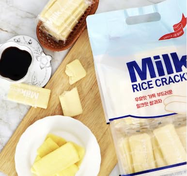 Milk Rice Cracker 520g (18.34oz), Individually Wrapped Crispy & Soft Oven-Baked Snack with Rich Milk Flavor