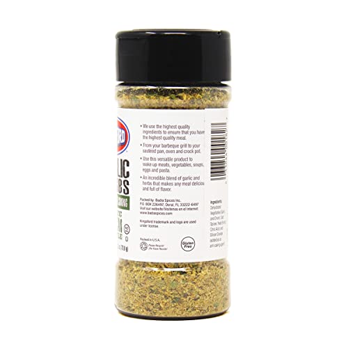 Badia Garlic & Herbs All-Purpose Seasoning, 2.5 oz (Pack of 12), Off White with Herbs & Garlic Granules