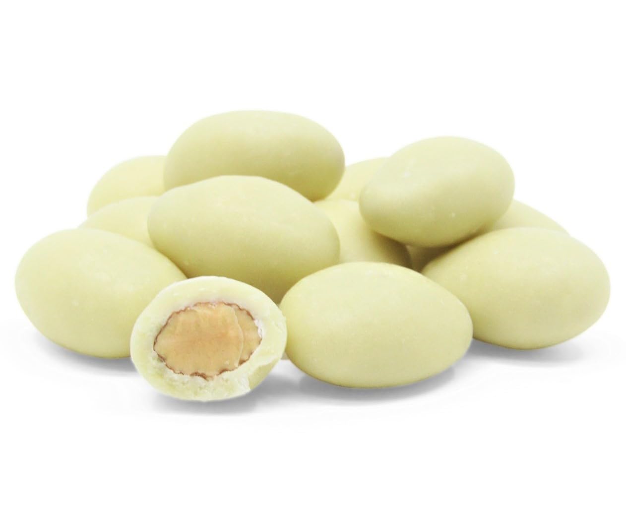 Gourmet White Chocolate Covered Almonds By Its Delish, 2 Lbs Bulk | White Milk Chocolate Coated Almond Nuts, Kosher Dairy
