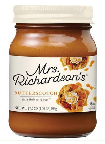 Mrs. Richardsons Butterscotch Topping 3-Pack – Smooth Gourmet Sauce, 16 oz Jars