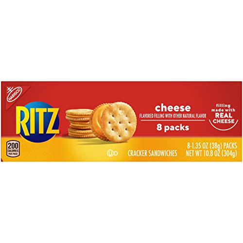 RITZ Cheese Sandwich Crackers, Family Size, 96 Snack Packs (6 Boxes, 6 Crackers Per Pack)