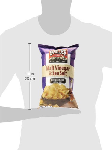 Boulder Canyon Kettle Cooked Potato Chips, Malt Vinegar And Sea Salt, 5 Oz