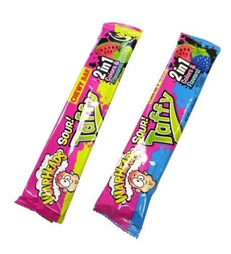 Warheads Sour Taffy 2 In 1 Chewy Bar 1.5 Oz. - Case Of 24