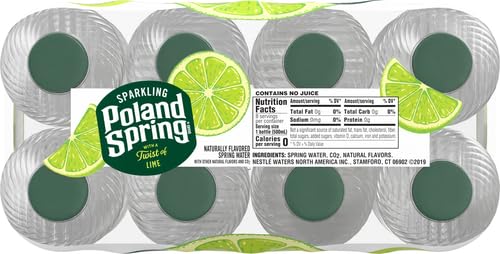Poland Spring Sparkling Water, Zesty Lime, 16.9 oz. Bottles (8 Pack)
