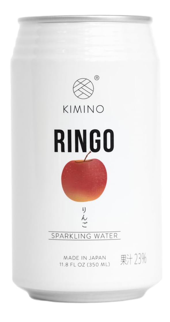 Kimino Drinks, Sparkling Water, 11.8 Fl Oz (Ringo, Pack Of 24)