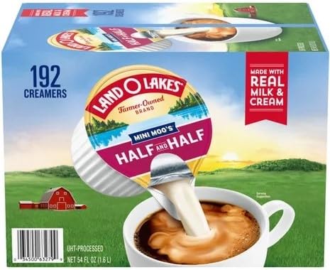 Generic Land O Lake Mini Moos Half & Half Creamer Singles Packets, 192 Count