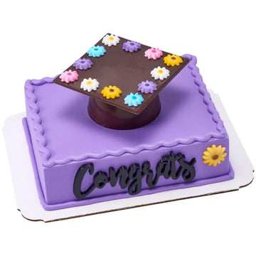 Medium Pink, Yellow, White, Blue, And Purple Daisies Edible Sugar Cake Toppers, 12 Count