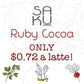 BE SAKU Ruby Cocoa Beetroot Latte Blend, Super Food Latte, 3oz Bag