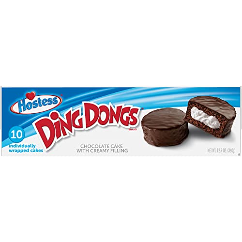 Hostess Ding Dongs Snack Cakes, Chocolate Flavor, 12.7 oz. Box, 10 Count
