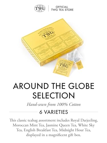Twg Tea | Around The Globe S | 6 Varieties | Limited Availability Tea Blends | 30 Hand Sewn Cotton Teabags | Gift Set