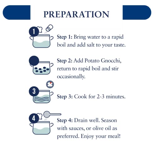 3 Pack, Gluten Free Potato Gnocchi, Cooks in 2-3 minutes, (3 x 1 lb), Italian Gnocchi, Product of Italy, NON GMO, Eggs Free, Veg