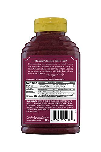 Beaver Cranberry Mustard, 13 Ounce Squeeze Bottle (Pack Of 6)