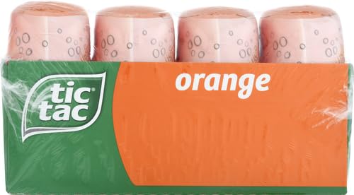 Tic Tac Orange Flavored Mints, 4 Pack, 3.4 oz Each, On-the-Go Refreshment, Model TIC00633