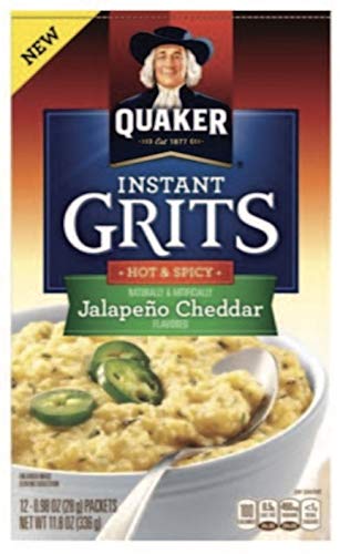 Quaker Grits Jalapeno Cheddar, Hot & Spicy 11.8 Ounce (2 Pack)
