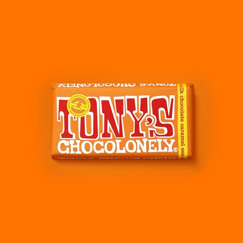 Tonys Chocolonely Fairtrade Caramel And Sea Salt Milk Chocolate Bar 180G