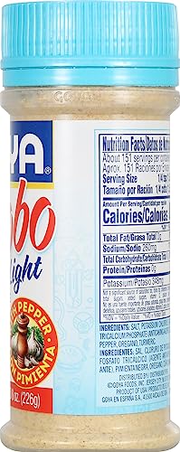 Goya Foods Adobo Light with Pepper, 8-Ounce (Pack of 24)