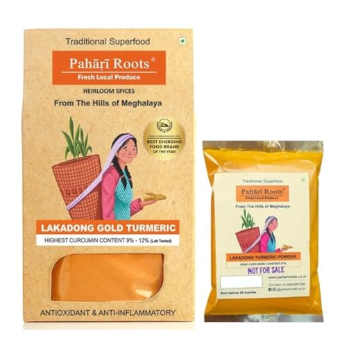 Pahari Roots Lakadong Turmeric Haldi Powder From Meghalaya With High Curcumin Content | 100 Gms