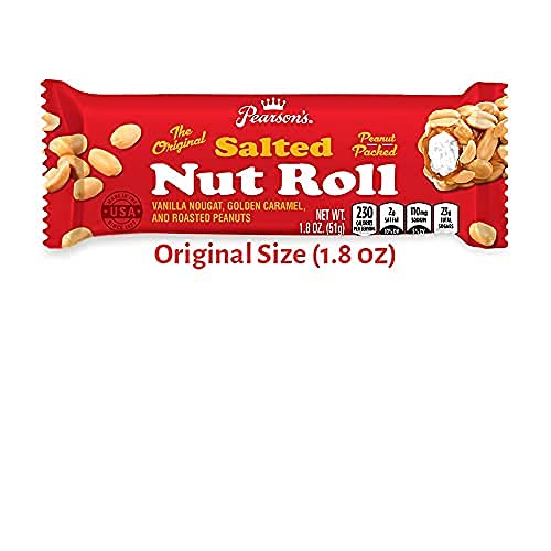 Pearson'S Original Salted Nut Roll | Peanut, Caramel, Nougat Candy | 24 Full- Size Candy Bars |Bulk, Individually Wrapped