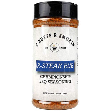 R BUTTS R SMOKIN R-Steak Rub - Championship BBQ Seasoning - Large 14.0 Ounce