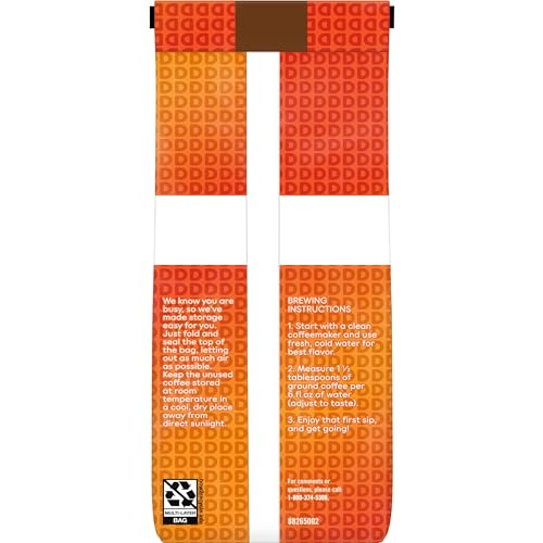 Dunkin Original Blend Medium Roast Ground Coffee, 12 Ounce, Brown, Model 10347501