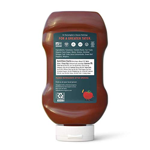Sir Kensingtons Classic Ketchup  Squeeze Bottle  Non-GMO  No Artificial Colors  No Artificial Flavors  Soy Free  Gluten Free  Vegan  20oz  Pack of 12