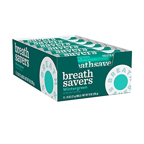 Breath Savers Wintergreen Sugar Free Breath Mints, Holiday, 0.75 Oz Rolls (24 Count)