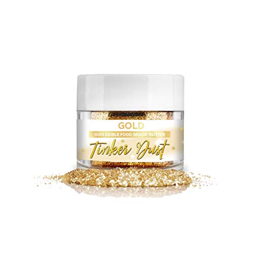 Bakell Tinker Dust - Gold (5G 1X Jar) | Edible Glitter For Cakes, Cupcakes, Cake Pops, Drinks
