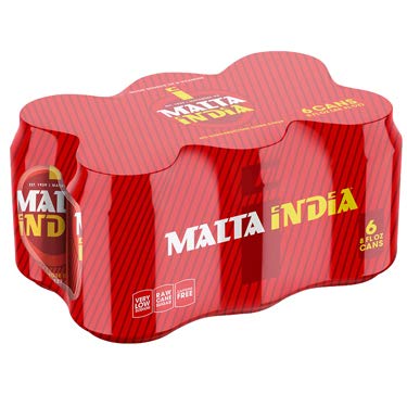 Malta India Malt Beverage Non-Alcoholic Original, 8 Ounce, Pack of 6
