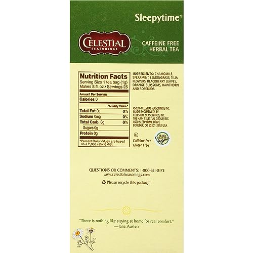 Celestial Seasonings Herbal Tea, Sleepytime, 25 Count (Pack Of 6)