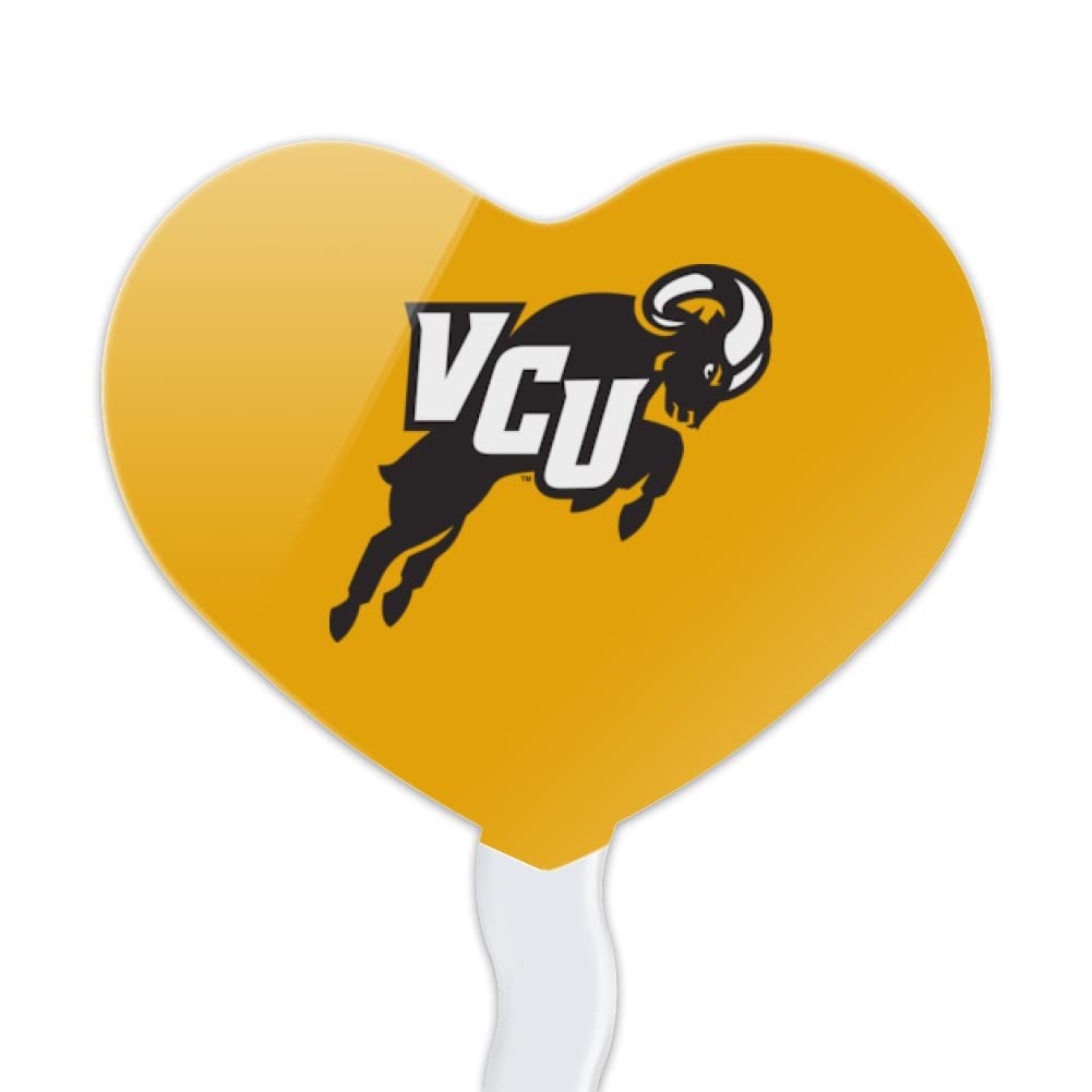 GRAPHICS & MORE Cupcake Picks Set of 6, Acrylic, Heart Design, Virginia Commonwealth University, One Size