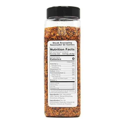 Badia Steak Seasoning Canadian Blend, 28 oz - Savory Salt, Garlic & Spice Mix with Paprika, Smoky Grill Rub for Steaks, Burgers,