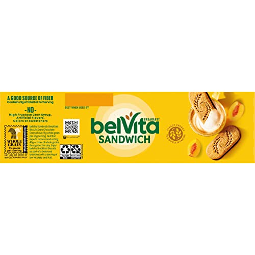 belVita Breakfast Sandwich Dark Chocolate Creme Breakfast Biscuits, 64 Total Packs, 8 Boxes (2 Sandwiches Per Pack)