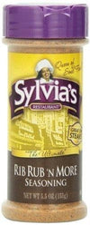 Sylvias Rib Rub n More Seasoning, Best BBQ Rub for Ribs, Steak, Pork Chops and More, 5.5oz