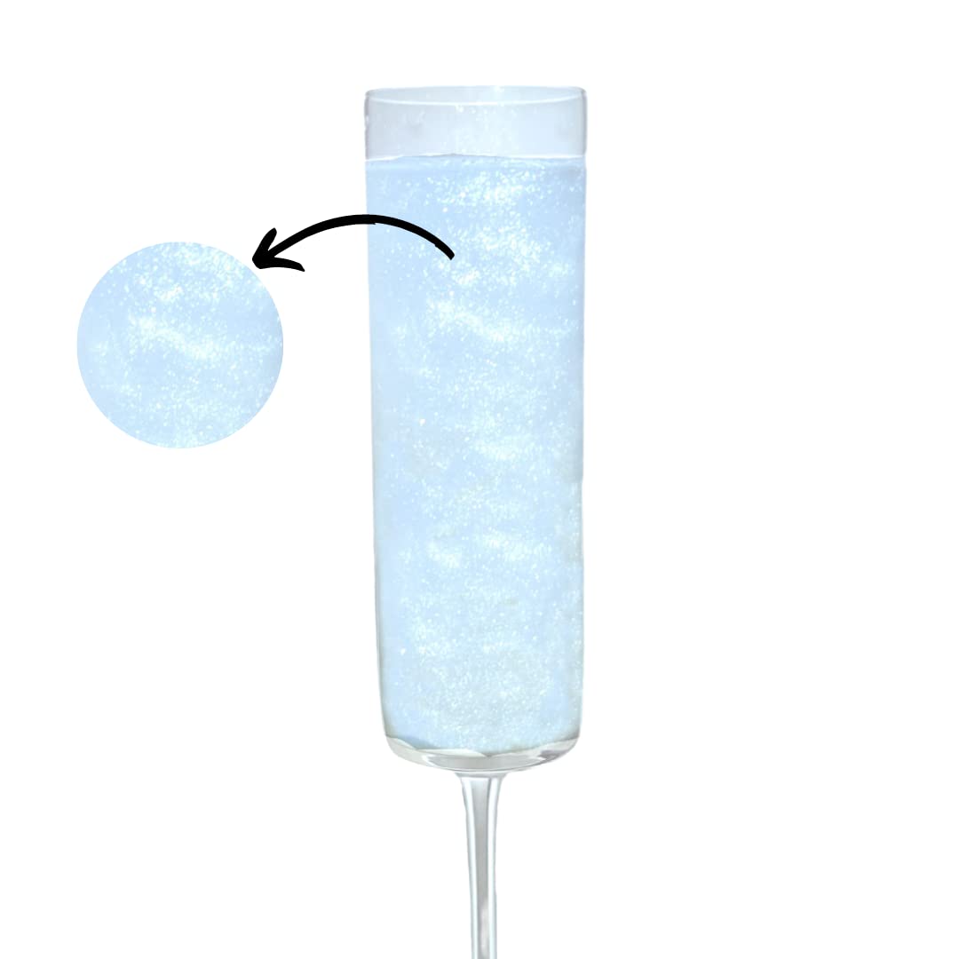 Sip & Shimmer Edible Glitter for Drinks – Clear Drink Glitter, Small Size, Food-Grade, Kosher, Nut-Free, Gluten-Free, Model 123-456