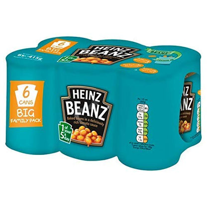 Beans Heinz Beanz In A Rich Tomato Sauce Baked , 14.64 Oz / 415 G, 6 Pack