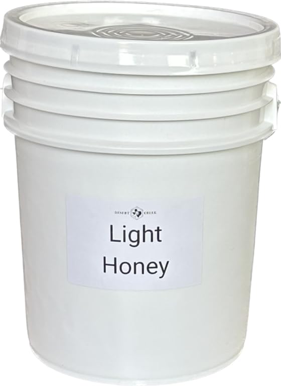 Desert Creek Honey Light Clover - Unfiltered, Raw Honey - 5 Gallons of Bulk Unprocessed, Unpasteurized - Made in America - Harve