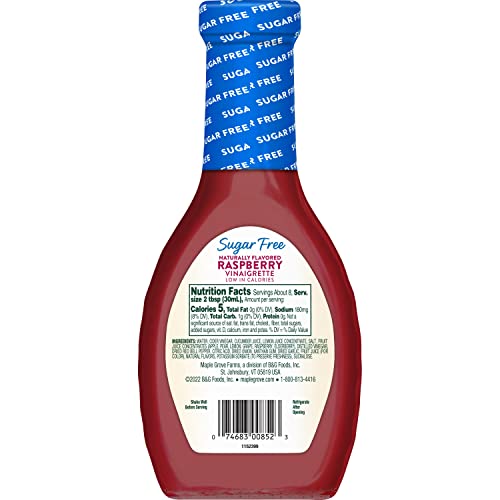 Maple Grove Farms Sugar Free Salad Dressing, Raspberry Vinaigrette, 8 Ounce