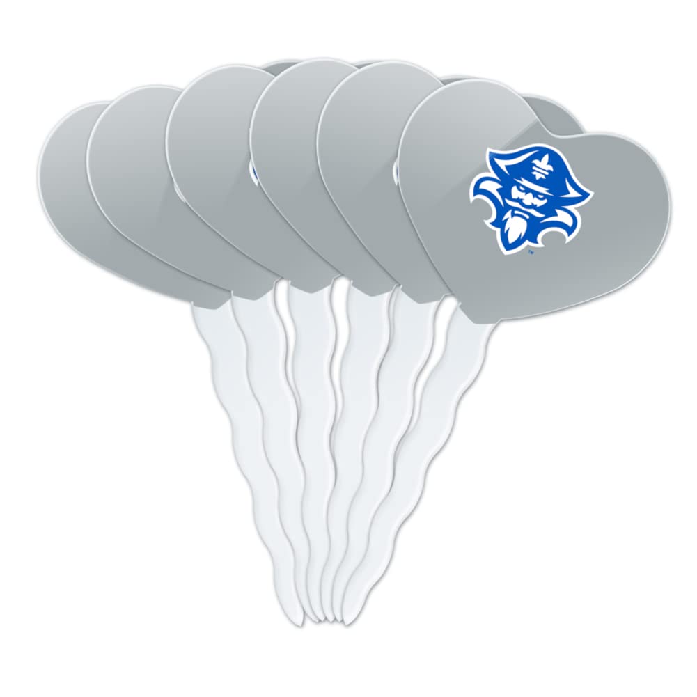GRAPHICS & MORE Cupcake Picks Set of 6, Acrylic, University of New Orleans Design, Model CUPT.HRT.ACR.6PK.CLCUNO500B