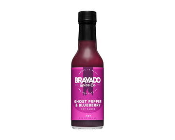 Ghost Pepper and Blueberry Hot Sauce By Bravado Spice FEATURED ON HOT ONES Gluten Free, Vegan, Low Carb, Paleo Hot Sauce All Nat