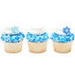 Mini Blue And White Star Of David Edible Sugar Cake Toppers, 24 Count