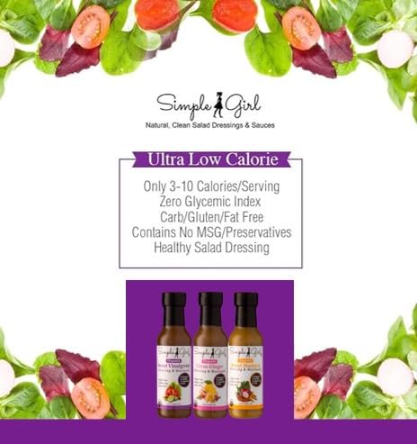 Simple Girl Salad Dressing-3 Bottle Pack- Sweet Vinaigrette, Sweet Mustard And Citrus Ginger