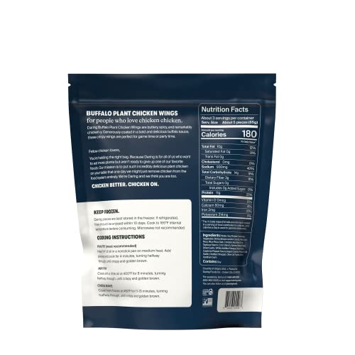 Daring Buffalo Plant Chicken Wings, Vegan, 8oz Pouch (Frozen)
