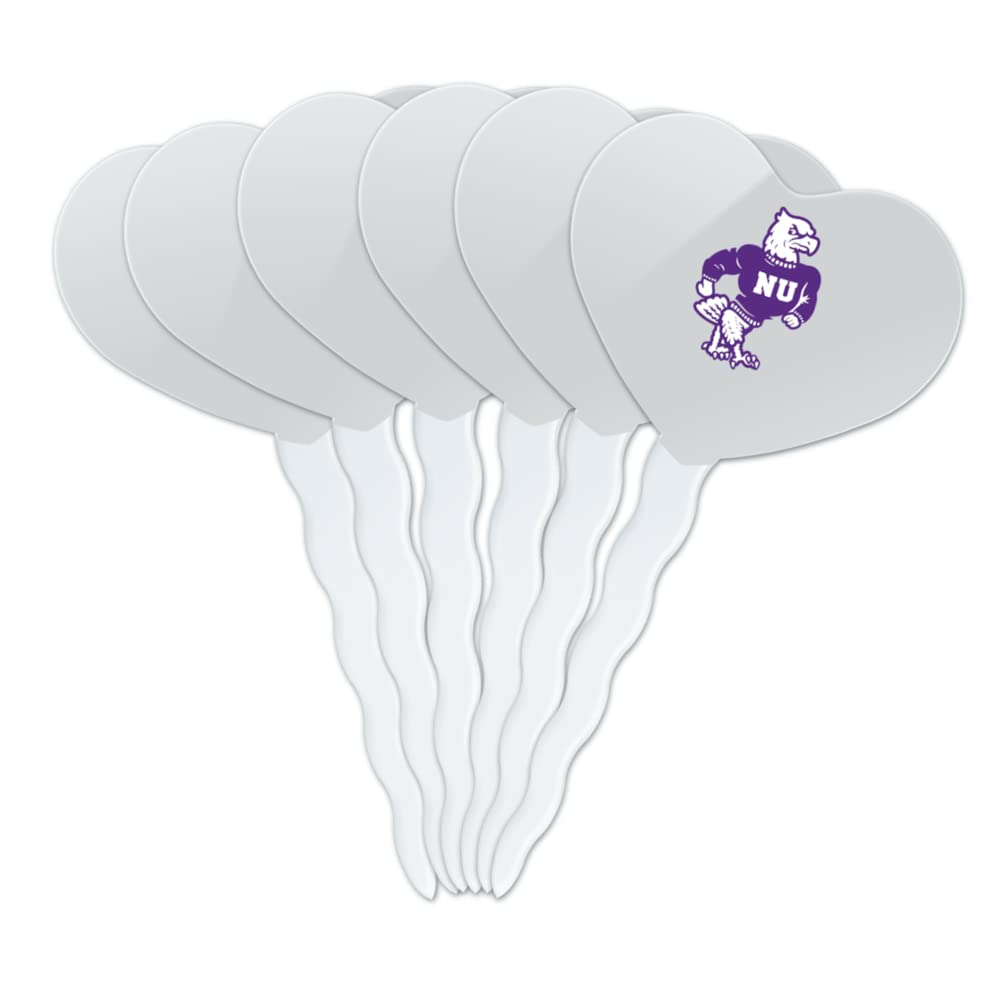 GRAPHICS & MORE Cupcake Picks Set of 6, Acrylic, Niagara University Secondary Logo, Heart Love Design
